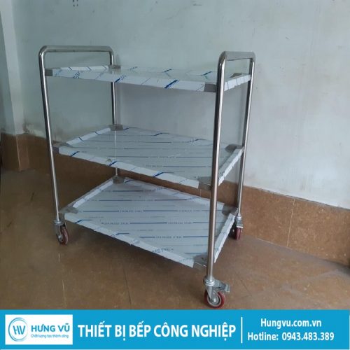 Xe đẩy inox ba tầng