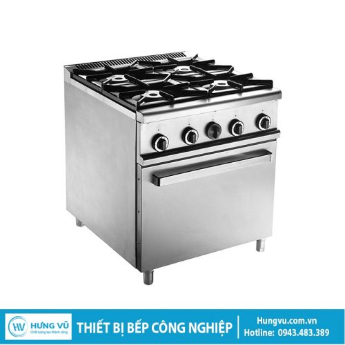 Bếp Âu bốn họng có lò nướng