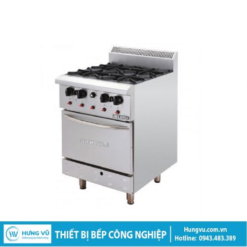 Bếp Âu bốn họng có lò nướng