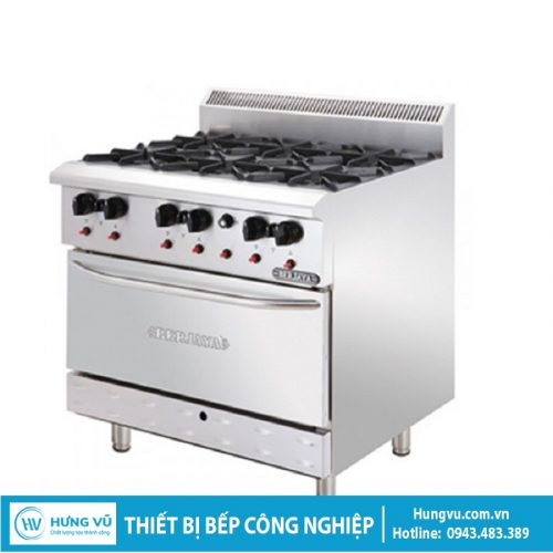 Bếp Âu 6 họng có lò nướng