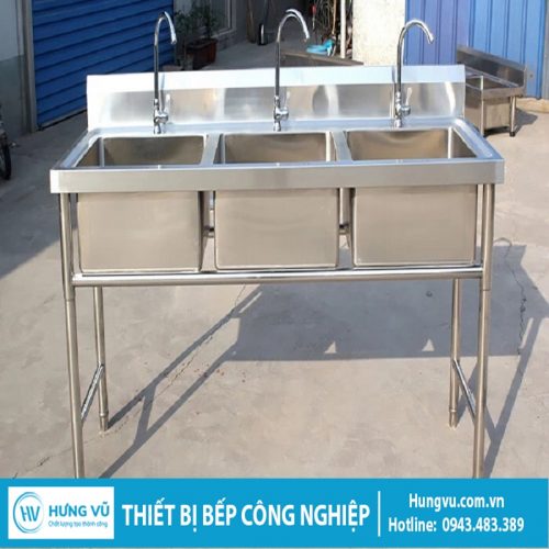 Chậu rửa công nghiệp ba hố