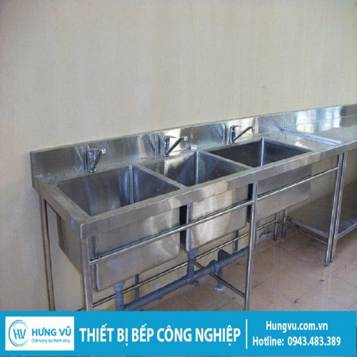 Chậu rửa công nghiệp ba hố