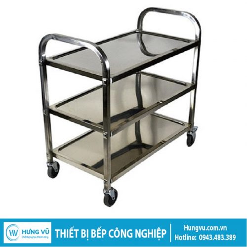 Xe đẩy inox ba tầng đa năng