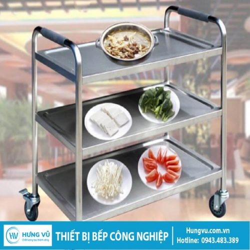 Xe đẩy inox 3 tầng
