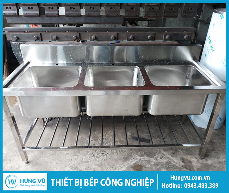 Chậu Rửa Công Nghiệp 3 Ngăn