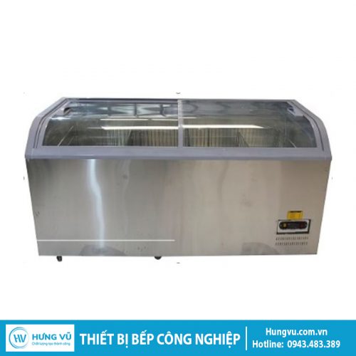Tủ Đông Nằm Trực Tiếp 2 Cánh Kính Cong