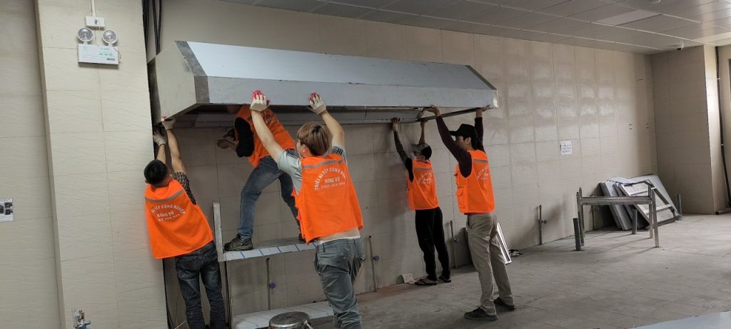 lắp đặt thiết bị bếp công nghiệp tại kcn Đồng Văn